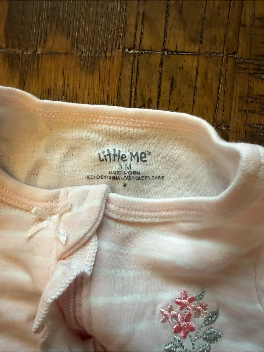 NWOT Little Me Baby Girl 100% Cotton Footed Sleeper Bundle 3M (2 Pack)